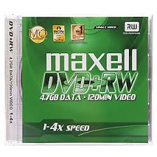 Đĩa DVD-RW Maxell ghi xóa 4.7GB tốc độ 1-2 speed (10 chiếc/hộp)