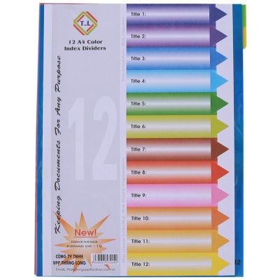 Chia file giấy 1-12 có số