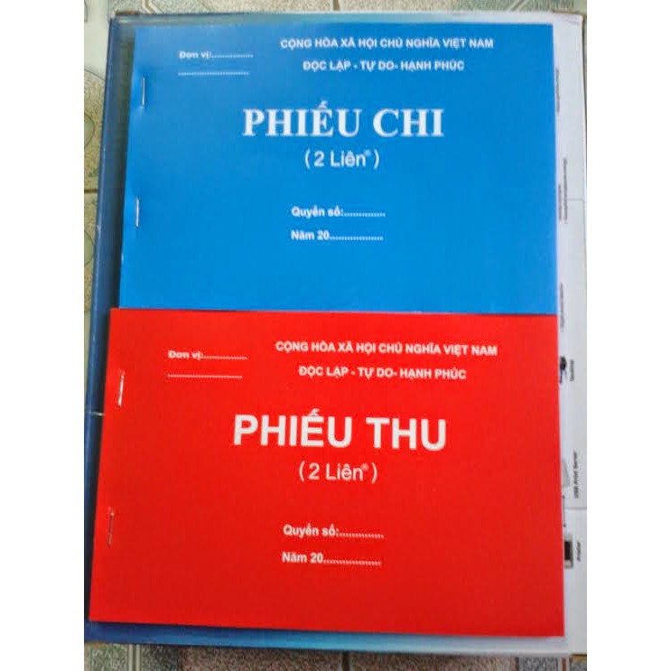 Phiếu thu - chi  2 liên cacbon  A5