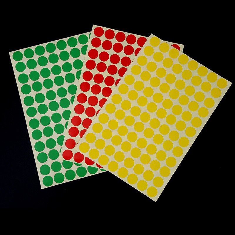 Giấy dán nhãn Sticker tem hình tròn đỏ 1,5 cm 10 tờ/ tập (25 tập/ tệp to)