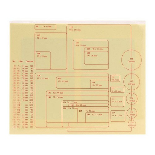 Tomy A5 số 101 (50*9mm*6 miếng*10 tờ/tập)