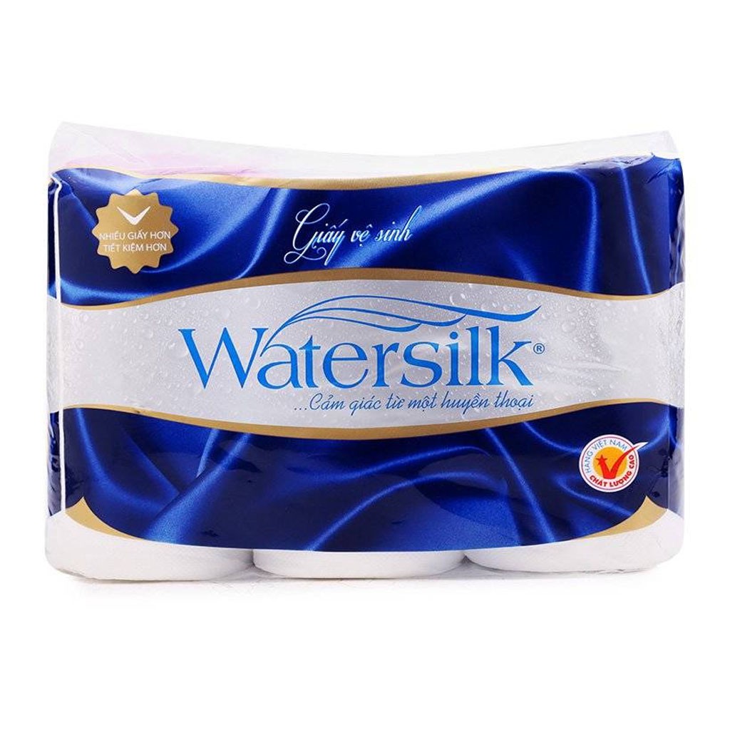 Giấy VS Watersilk 2 lớp có lõi (12 cuộn/bịch)