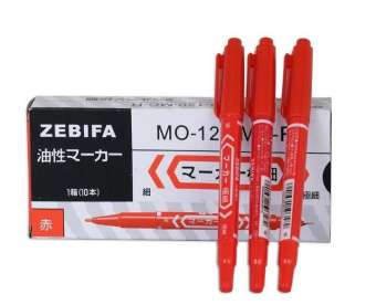 Bút dạ kính Zebra MO120 đỏ (không xóa được)
