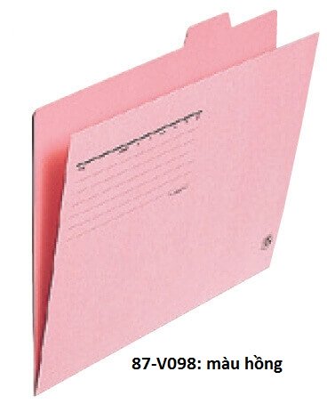 File bìa giấy A4 E87 ( file đặt bàn) Plus không đáy FL061 hồng