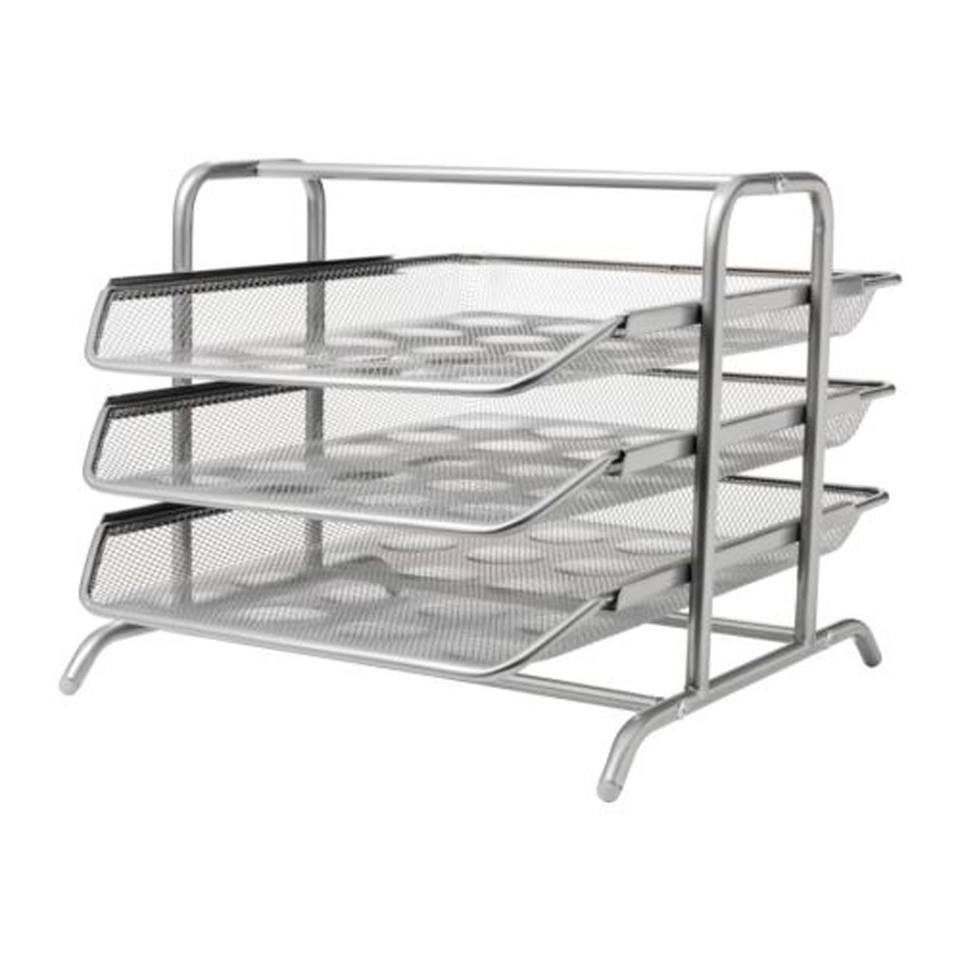 Khay 3 tầng inox Ikea Dokument màu bạc